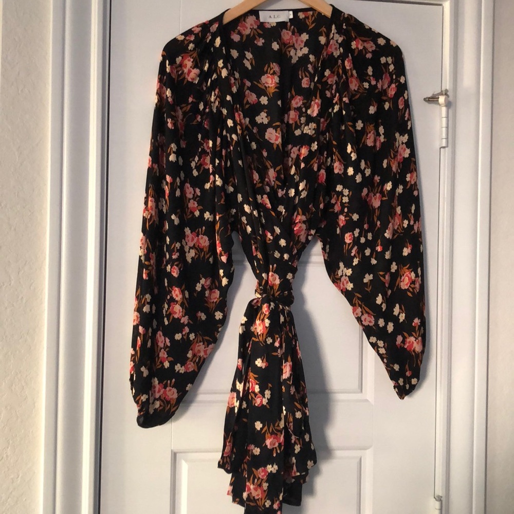 ALC Silk Floral Wrap Dress-Size 6